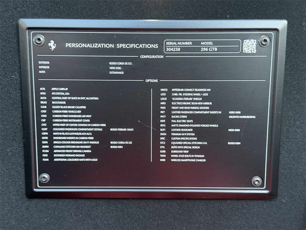 2024 Ferrari 296 GTB Assetto Fiorano