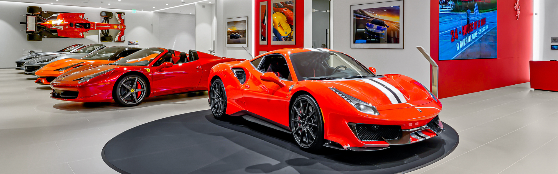 Ferrari of Seattle showroom interior